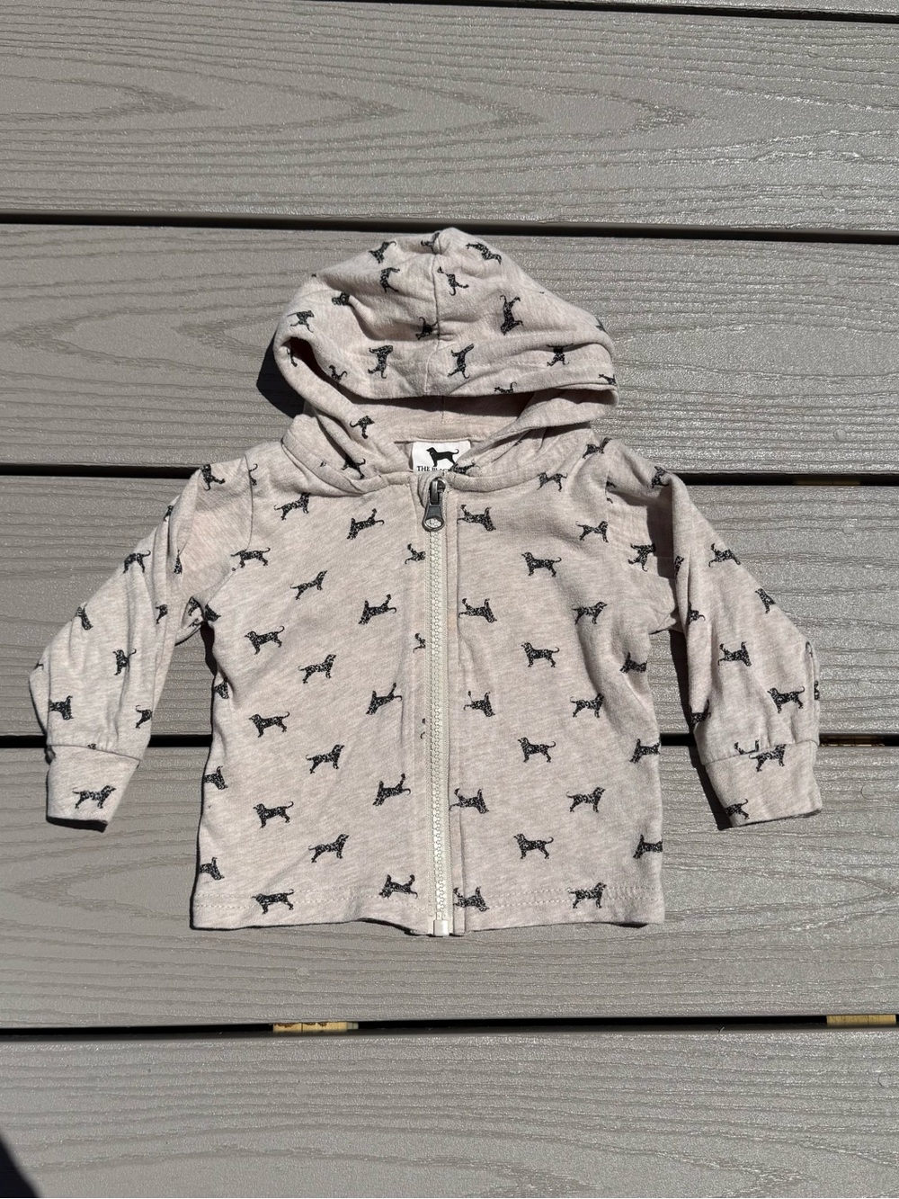 The Black Dog Hooded Dog Print Zip-Up